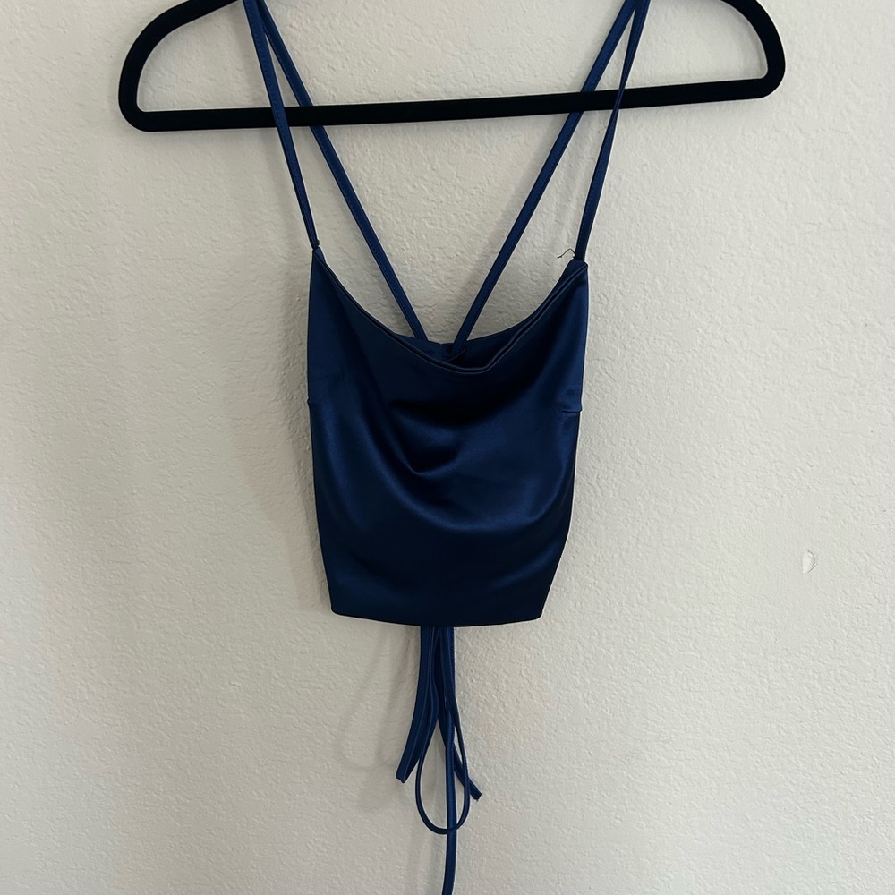 Elegant Navy Blue Women's Top